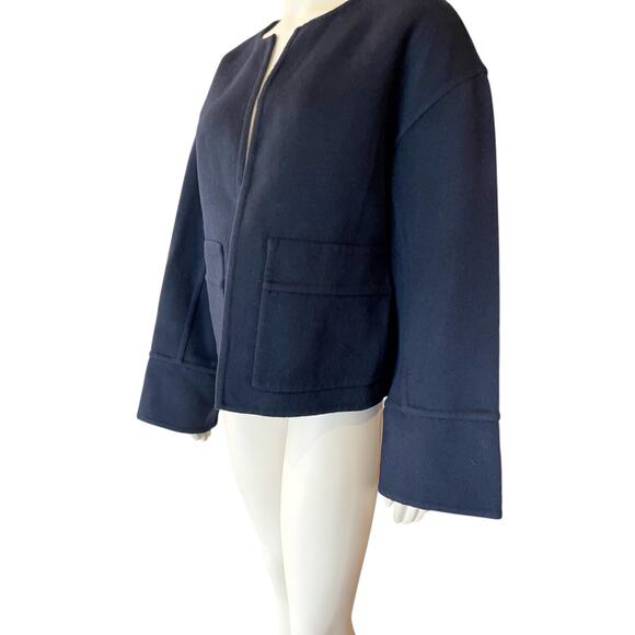A.L.C. Finley Wool Jacket in Navy Scarf Attachment Small - Picture 9 of 16